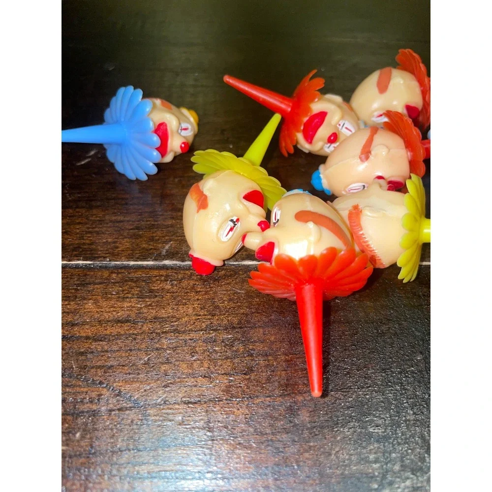 Vintage Clown Face Cupcake Picks Cake Toppers 10 Piece‎ Set Party Favors